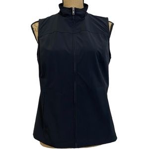 Chico's Lightweight Full Zip Classic Black Tank Vest w/ Pockets- size S